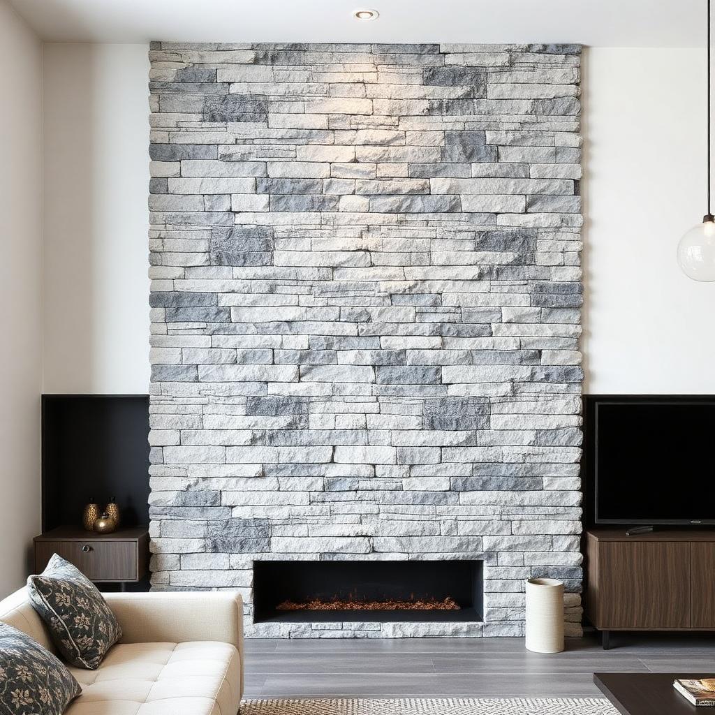 Contemporary Ledgestone Accent Wall