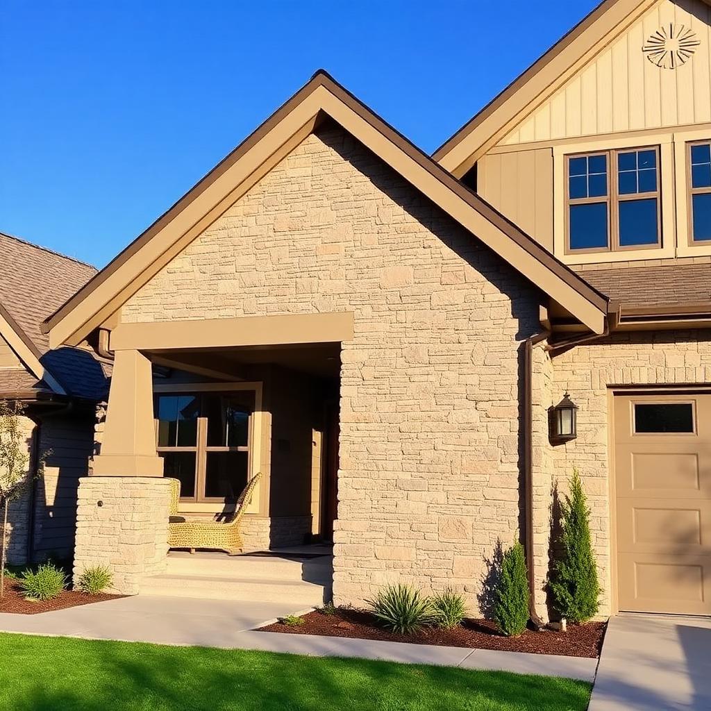 Craftsman Home Stone Facade