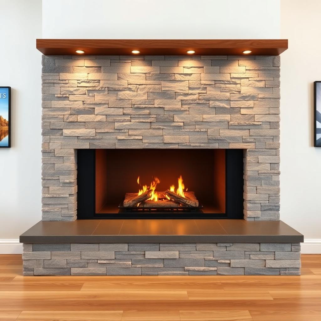 Fireplace Remodel with Extended Hearth