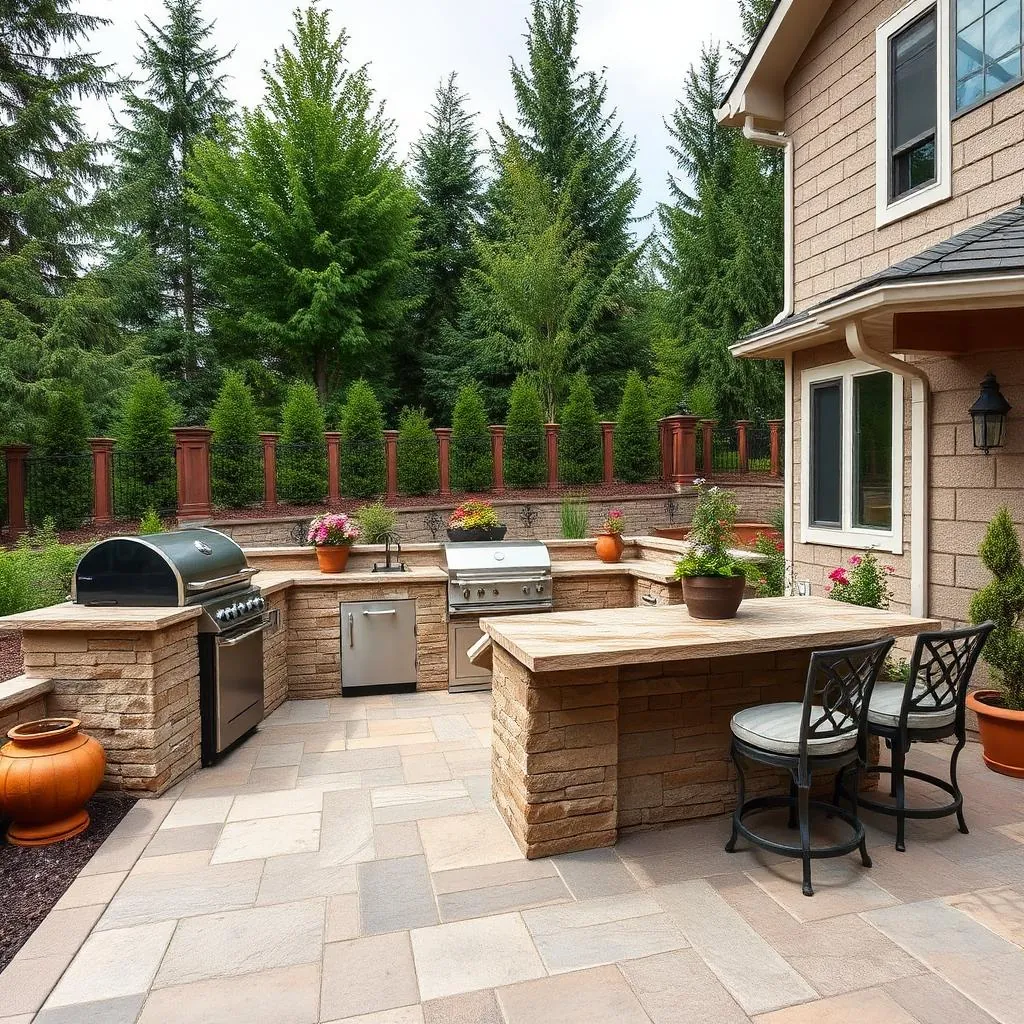 Stone Outdoor Kitchen & Patio